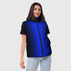 Женский жилет Чёрно-синий градиент по центру, цвет: 3D-черный — фото 2