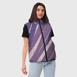 Женский жилет Фиолетовый абстрактные полосы, цвет: 3D-черный — фото 2