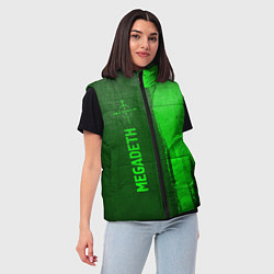 Женский жилет Megadeth - green gradient по-вертикали, цвет: 3D-черный — фото 2