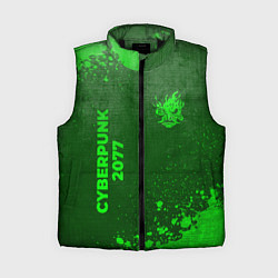 Женский жилет Cyberpunk 2077 - green gradient вертикально