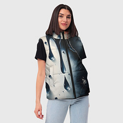 Женский жилет Сюрреалистичная абстракция с каплями, цвет: 3D-светло-серый — фото 2