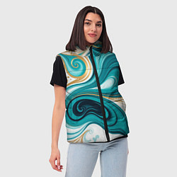 Женский жилет Бирюза и золото, цвет: 3D-светло-серый — фото 2