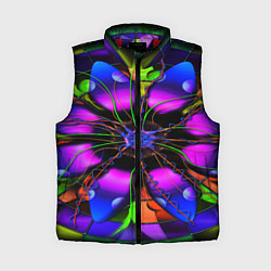Женский жилет Неоновая психоделика лепестки, цвет: 3D-красный