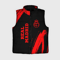 Женский жилет Real Madrid - red gradient вертикально, цвет: 3D-черный