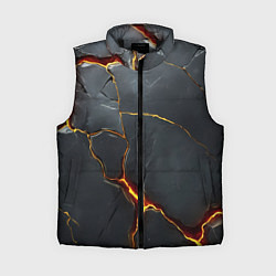 Женский жилет Серая текстура с золотым изломом, цвет: 3D-черный