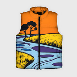 Женский жилет Пейзаж с фантастической природой, цвет: 3D-черный