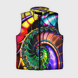 Женский жилет Фрактальный узор неоновый, цвет: 3D-светло-серый
