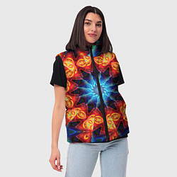 Женский жилет Фрактальная узорная абстракция, цвет: 3D-светло-серый — фото 2