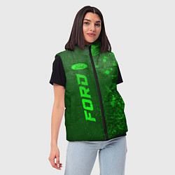 Женский жилет Ford - green gradient по-вертикали, цвет: 3D-черный — фото 2