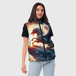 Женский жилет Пегас тёмных сил - нейроарт, цвет: 3D-светло-серый — фото 2