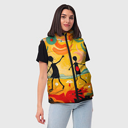 Женский жилет Радостные солнечные человечки, цвет: 3D-черный — фото 2
