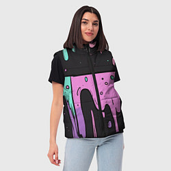 Женский жилет Стекающая краска текстура, цвет: 3D-светло-серый — фото 2