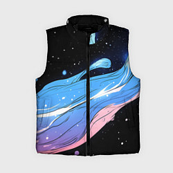 Женский жилет Синяя волна на черном - текстура, цвет: 3D-черный