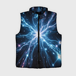 Женский жилет Всплеск света и звезды - космическая абстракция, цвет: 3D-черный