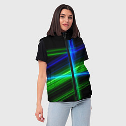 Женский жилет Color blue black green, цвет: 3D-черный — фото 2