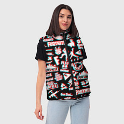 Женский жилет Fortnite glitch game, цвет: 3D-черный — фото 2