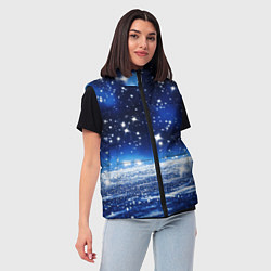 Женский жилет Космический синий абстрактный фон - текстура, цвет: 3D-черный — фото 2