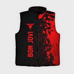 Женский жилет Bon Jovi - red gradient по-вертикали, цвет: 3D-черный