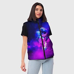 Женский жилет Космонавт среди облаков, цвет: 3D-черный — фото 2