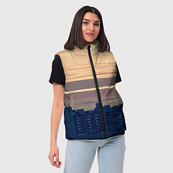 Женский жилет Городской пейзаж стилизованный, цвет: 3D-черный — фото 2
