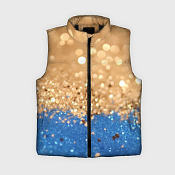 Женский жилет Золотистые блестки и синий низ