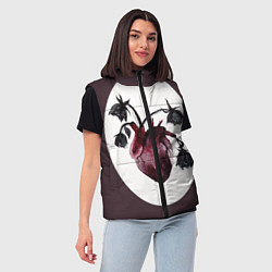 Женский жилет Цветы любви: увядшее сердце, цвет: 3D-черный — фото 2