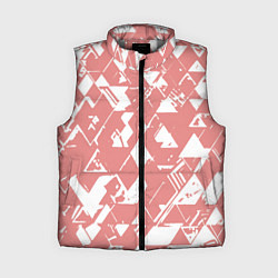 Женский жилет Розовый с белыми вставками абстрактный, цвет: 3D-светло-серый