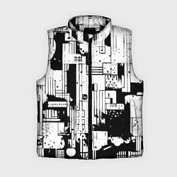 Женский жилет Чёрно-белый светлая абстракция, цвет: 3D-черный