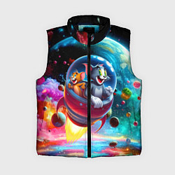 Женский жилет Том и Джерри летят в ракете - нейроарт, цвет: 3D-черный