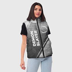 Женский жилет Demon Slayer - grey gradient вертикально, цвет: 3D-черный — фото 2