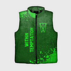 Женский жилет Within Temptation - green gradient вертикально, цвет: 3D-черный