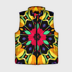 Женский жилет Салатовый калейдоскоп, цвет: 3D-черный