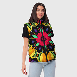 Женский жилет Салатовый калейдоскоп, цвет: 3D-черный — фото 2