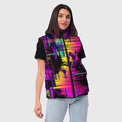 Женский жилет Дискотечная абстракция, цвет: 3D-черный — фото 2
