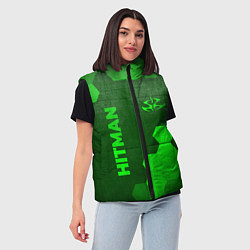Женский жилет Hitman - green gradient вертикально, цвет: 3D-черный — фото 2