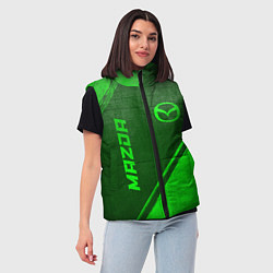 Женский жилет Mazda - green gradient вертикально, цвет: 3D-черный — фото 2