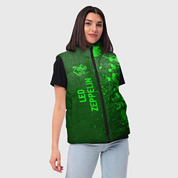 Женский жилет Led Zeppelin - green gradient по-вертикали, цвет: 3D-черный — фото 2