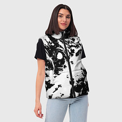 Женский жилет Белый с чёрной абстракцией, цвет: 3D-черный — фото 2