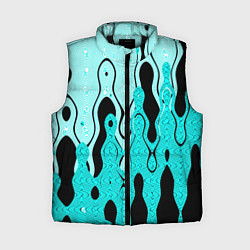 Женский жилет Чёрно-голубой абстракция, цвет: 3D-черный