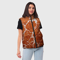 Женский жилет Темно-оранжевый мрамор, цвет: 3D-черный — фото 2