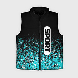Женский жилет Sport чёрно-голубой пятнистый, цвет: 3D-черный