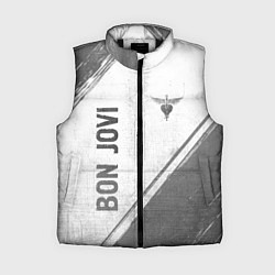 Женский жилет Bon Jovi - white gradient вертикально, цвет: 3D-черный