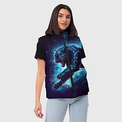 Женский жилет Fantastic star panther - ai art fantasy, цвет: 3D-черный — фото 2