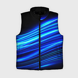 Женский жилет Синие неоновые линии краски