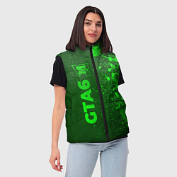 Женский жилет GTA6 - green gradient по-вертикали, цвет: 3D-черный — фото 2