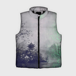 Женский жилет Рыбацкий домик на берегу озера