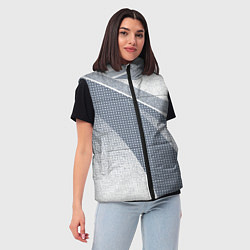 Женский жилет Светлый серо-голубой текстурированный с полосой, цвет: 3D-светло-серый — фото 2