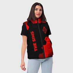 Женский жилет The Sims - red gradient вертикально, цвет: 3D-черный — фото 2