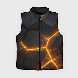 Женский жилет Черные плиты с оранжевой молнией, цвет: 3D-черный