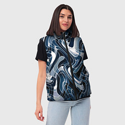 Женский жилет Тёмно-синий искажённая абстракция, цвет: 3D-черный — фото 2